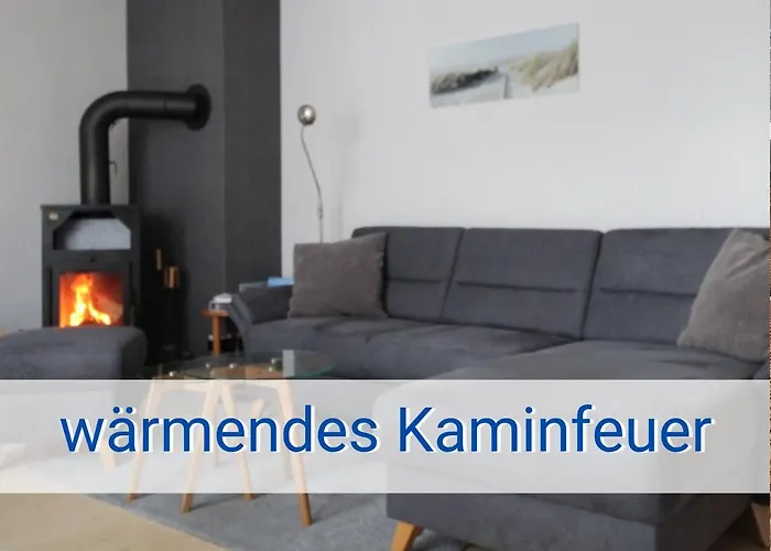 Böltser Hus Ferienwohnungen mit Strandkorb und Kamin 10 Gehminuten zum kurtaxefreien Sandstrand
